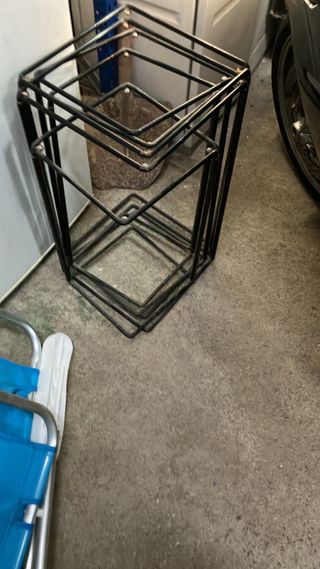 Juego 5 mesas auxiliares metálicas negras