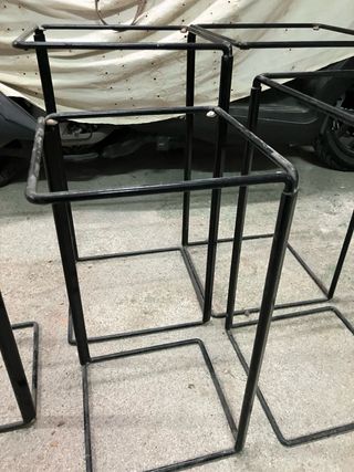 Juego 5 mesas auxiliares metálicas negras