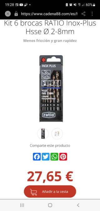 Juego Brocas Cobalto HSSE DIN 338W Ratio