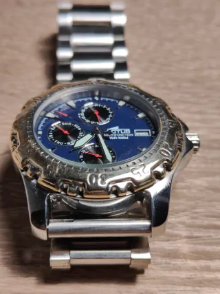 Reloj Lotus Multifunción Azul y Plateado