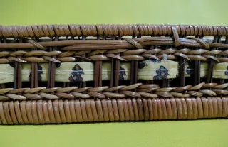 Bandeja de mimbre rectangular