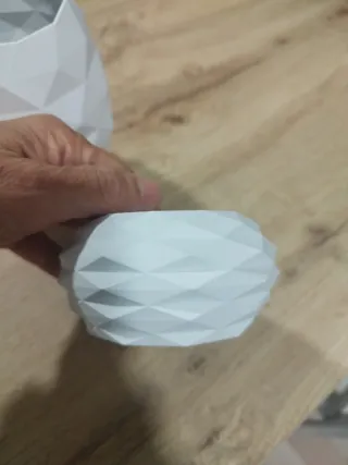 Juego de 2 jarrones geométricos blancos