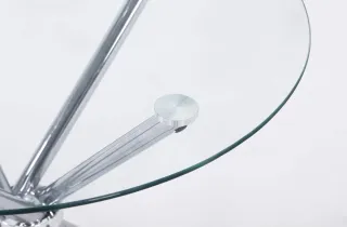 Mesa redonda cristal y metal 80cm