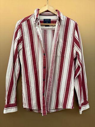 Camisa Springfield Rayas Granate y Blanco Talla M