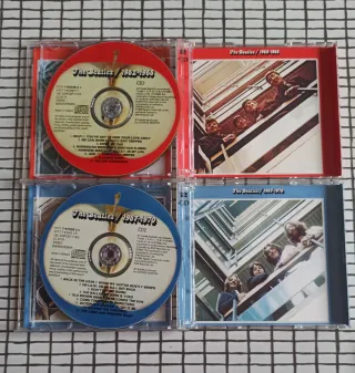CDs The Beatles 1967-1970 & 1962-1966 azul y rojo