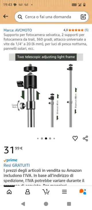 2 supporti acciaio per fotocamera selvatica
