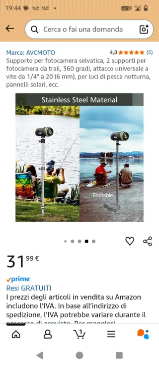 2 supporti acciaio per fotocamera selvatica