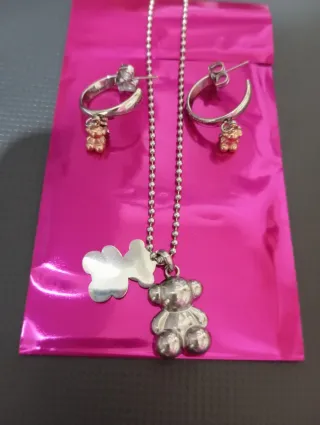 Conjunto collar y pendientes oso. NO son originale