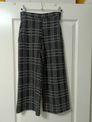 Conjunto niña cuadros gris y negro