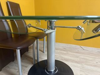 Mesa Comedor Cristal Templado Abatible 130cm