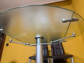Mesa Comedor Cristal Templado Abatible 130cm