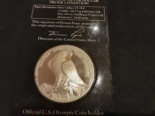Moneda Plata Dólar 1984 Olímpico Plata USA