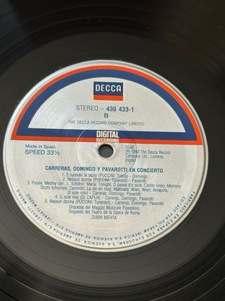 LP Carreras, Domingo, Pavarotti en concierto