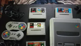 Super Nintendo con 4 juegos