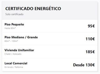 Certificado energético express 85€