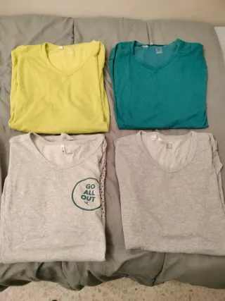 Lote 4 Camisetas Deportivas Hombre XL