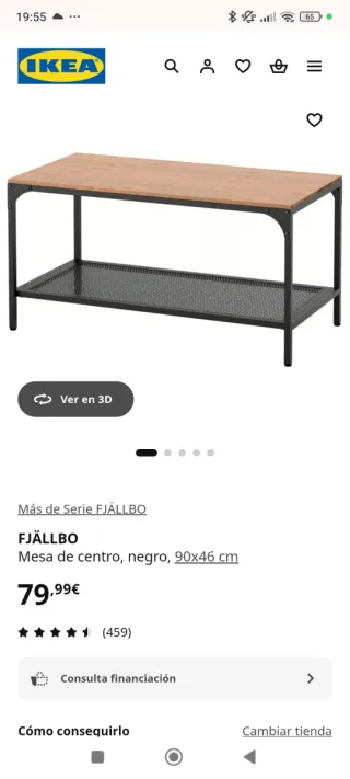 Mueble TV y mesita IKEA FJÄLLBO Negro/Madera