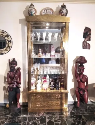 Vitrina Art Decó Latón Envejecido Vintage.