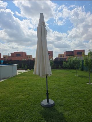 Sombrilla XXL beige y gris