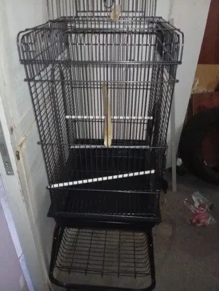 Jaula para pájaros negra