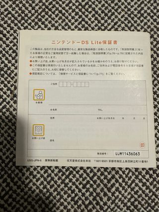 Manual Nintendo DS Lite (Japonés)