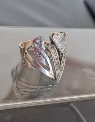 Anello Orakolo Argento Zircone Solitario Misura 18