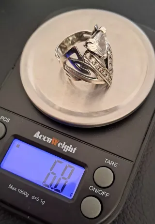 Anello Orakolo Argento Zircone Solitario Misura 18