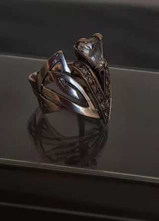 Anello Orakolo Argento Zircone Solitario Misura 18