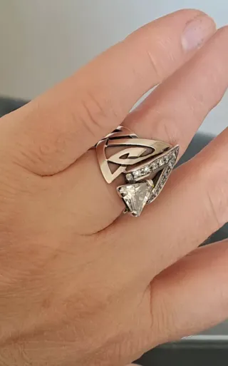 Anello Orakolo Argento Zircone Solitario Misura 18