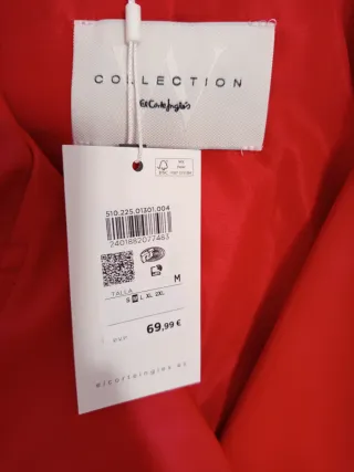 Chaqueta cuero roja mujer