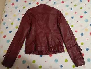 Chaqueta Biker Burdeos