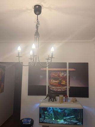 Lámpara araña negra metal