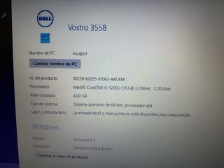 Portátil Dell Vostro 3558 i5-5200U/4GB/500GB/15.6"