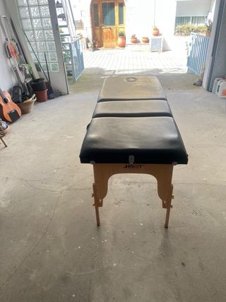 Camilla plegable ajustable + Taburete