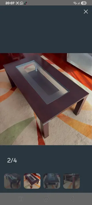 Mesa de centro madera y cristal