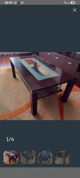 Mesa de centro madera y cristal