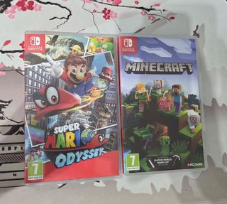 Super Mario Odyssey y Minecraft switch