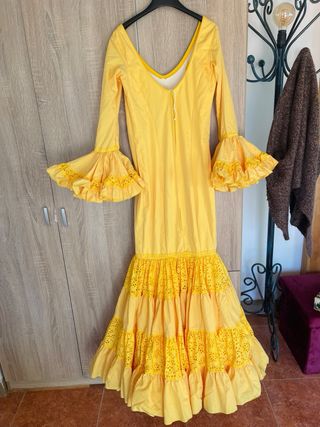 Traje de Flamenca Amarillo limón