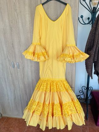 Traje de Flamenca Amarillo limón