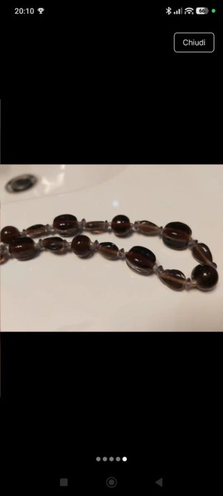 Collana in vetro marrone e grigio