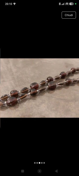 Collana in vetro marrone e grigio