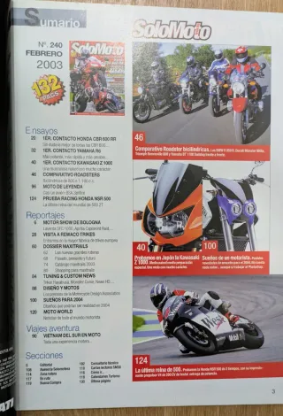 Revista SOLO MOTO treinta N° 240. Año 2003