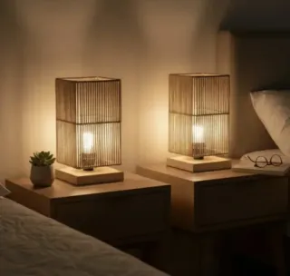 Juego 2 Lámparas Mesita Noche