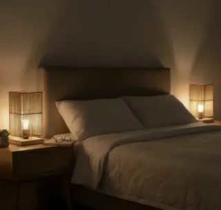 Juego 2 Lámparas Mesita Noche