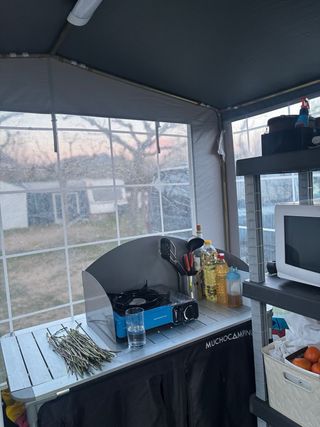 Tienda Cocina Camping Beige/Gris