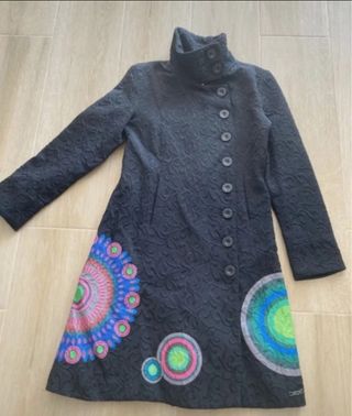 Abrigo Desigual Negro Multicolor