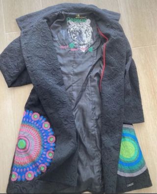 Abrigo Desigual Negro Multicolor