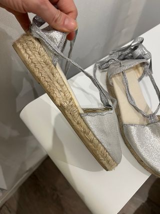 Espardeñas Fallera Plateadas Talla 38