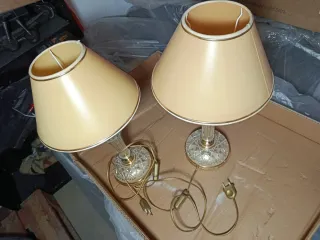 Lámparas de mesita antiguas de cristal