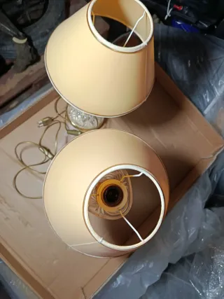 Lámparas de mesita antiguas de cristal